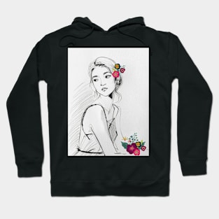 Looking back with flowers Hoodie